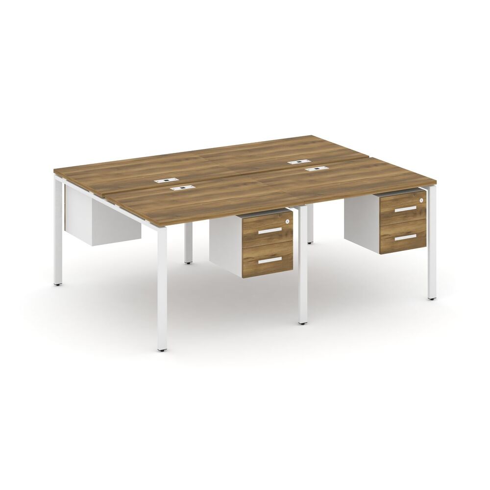 Рабочая станция двухсторонняя с подвесными тумбами на 4 места