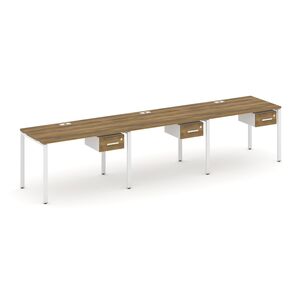 Рабочая станция односторонняя с подвесными тумбами на 3 места