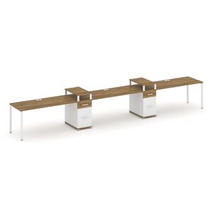 Рабочая станция на 3 места с двумя опорными тумбами