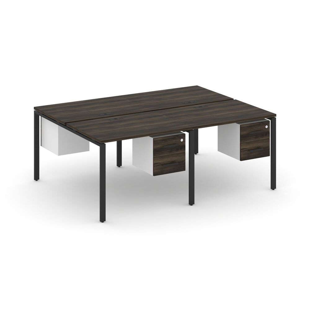 Рабочая станция двухсторонняя с подвесными тумбами на 4 места