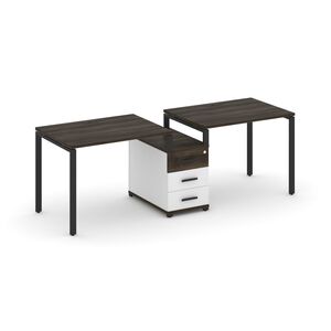 Рабочая станция на 2 места с одной опорной тумбой