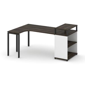 Стол эргономичный с опорным стеллажом с верхним горизонтом левый