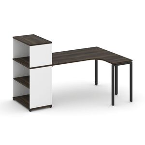 Стол эргономичный с опорным стеллажом с надставкой низкой правый