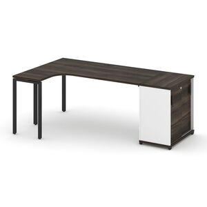 Стол эргономичный с опорным шкафом-купе левый