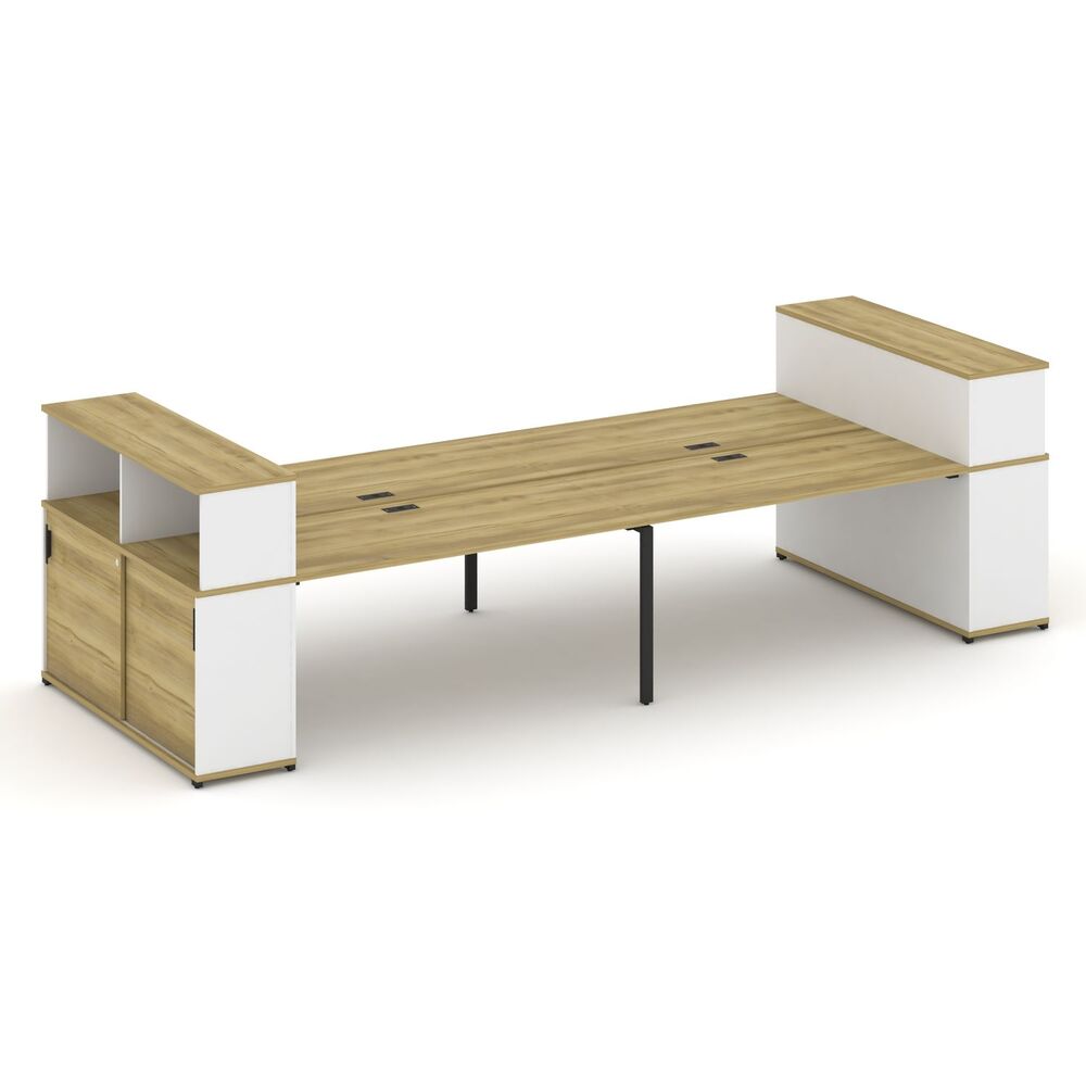 Рабочая станция с опорными шкафами купе с надставкой низкой