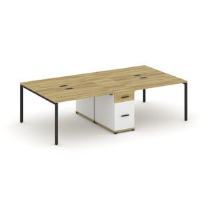 Рабочая станция на 4 места с одной опорной тумбой