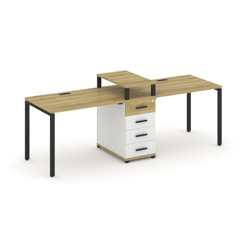 Рабочая станция на 2 места с одной опорной тумбой