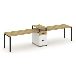 Рабочая станция на 2 места с одной опорной тумбой