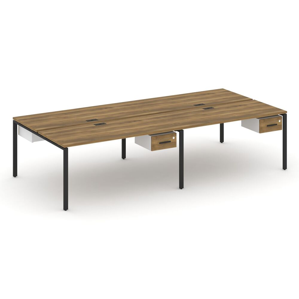 Рабочая станция двухсторонняя с подвесными тумбами на 4 места