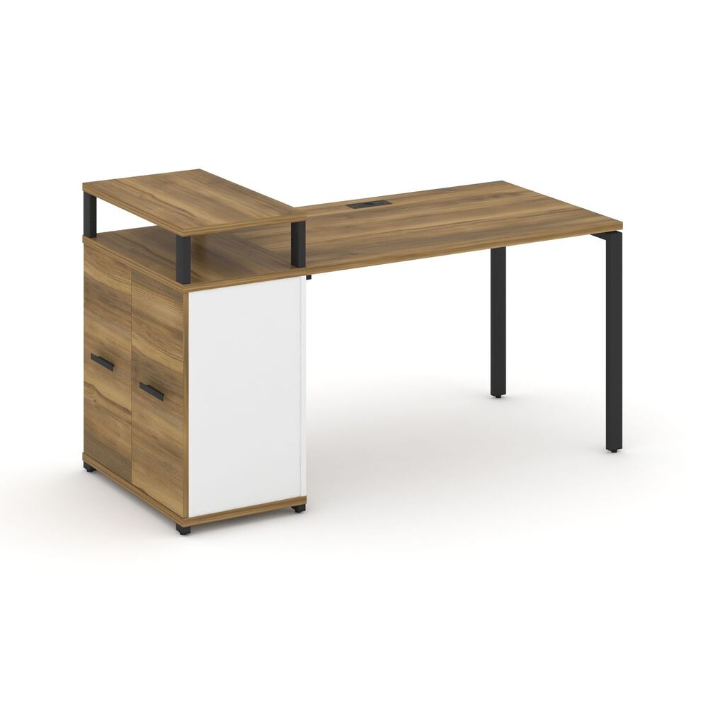 Стол рабочий с опорным распашным шкафом с верхним горизонтом