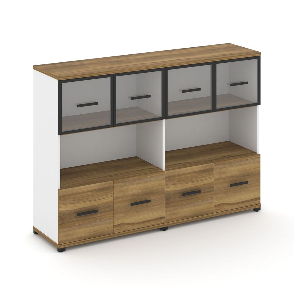 Шкаф две широкие секции, 3 ниши