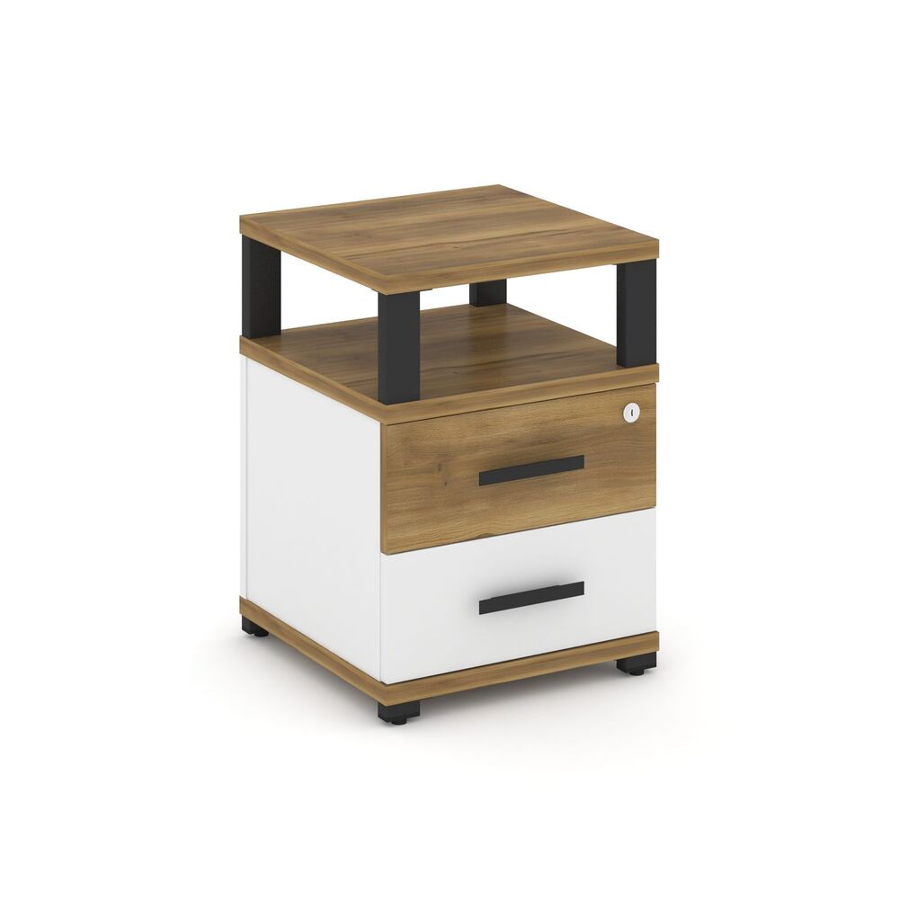 Тумба приставная 2 ящика с надставкой