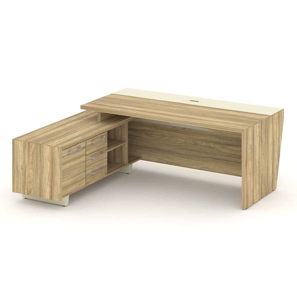 Стол руководителя с опорной тумбой, левый