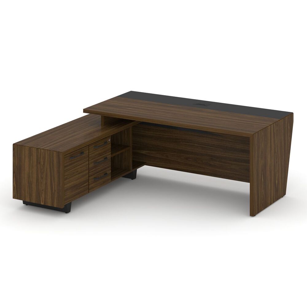 Стол руководителя с опорной тумбой, левый