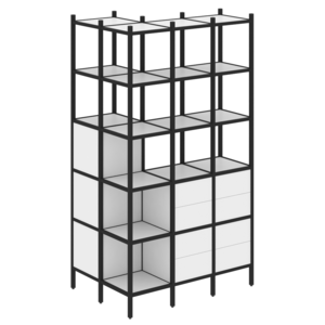 Угловой внешний стеллаж наборный