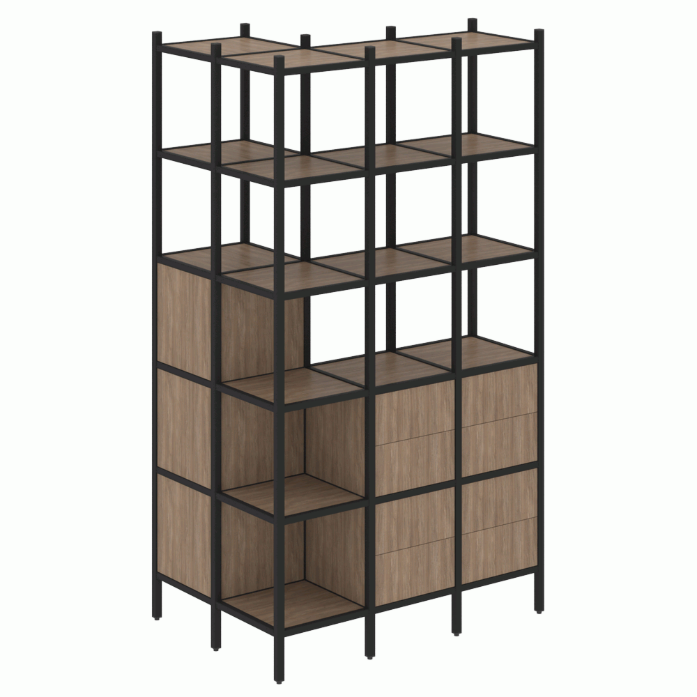 Угловой внешний стеллаж наборный