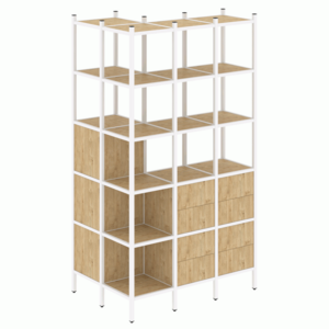 Угловой внешний стеллаж наборный