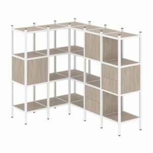 Угловой внутренний стеллаж наборный