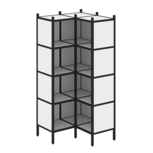 Угловой внутренний стеллаж наборный