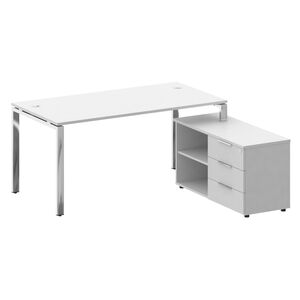 Стол рабочий руководителя с опорной тумбой правый