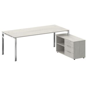 Стол рабочий руководителя с опорной тумбой правый