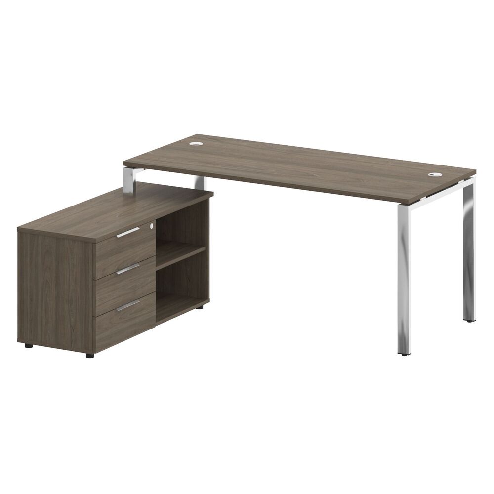 Стол рабочий руководителя с опорной тумбой левый