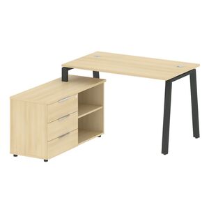 Рабочая станция на А-образном м/к с опорной тумбой левая