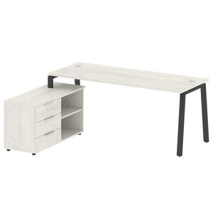 Рабочая станция на А-образном м/к с опорной тумбой левая