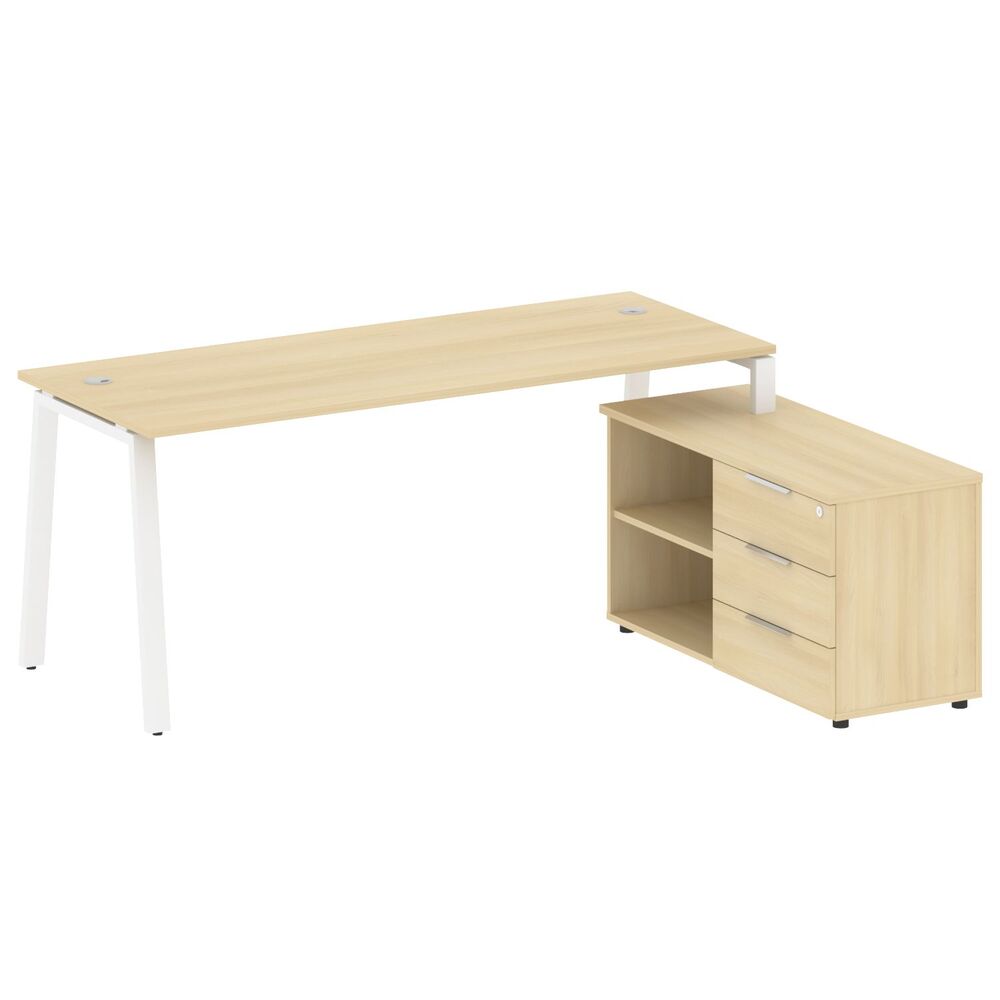 Рабочая станция на А-образном м/к с опорной тумбой правая