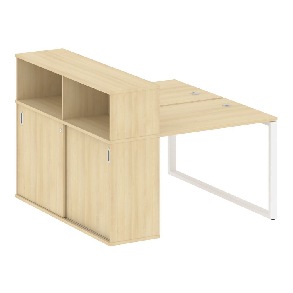 Рабочая станция на О-образном м/к с опорным шкафом-купе