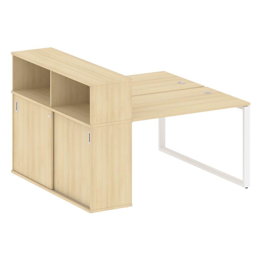 Рабочая станция на О-образном м/к с опорным шкафом-купе