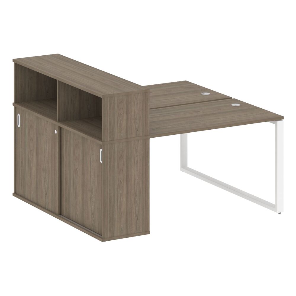 Рабочая станция на О-образном м/к с опорным шкафом-купе