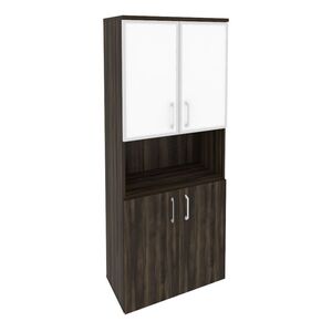 Шкаф высокий широкий (стекло белое)