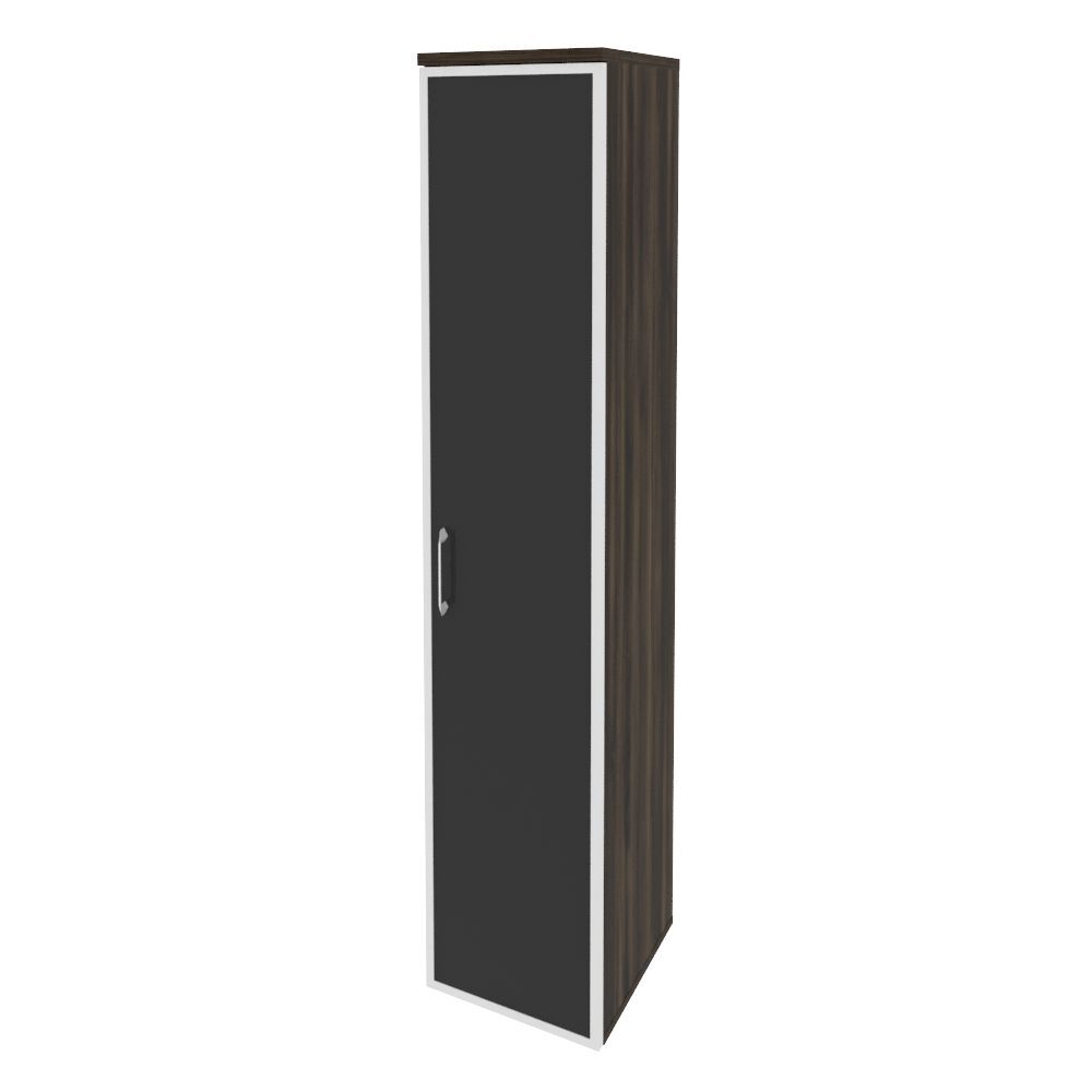 Шкаф высокий узкий правый (стекло черное)