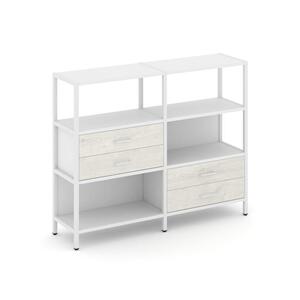 Двухсекционный стеллаж трехярусный с ящиками