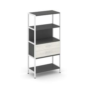 Односекционный стеллаж четырехярусный с ящиками