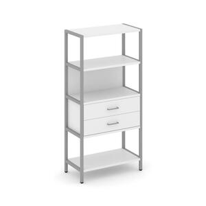 Односекционный стеллаж четырехярусный с ящиками