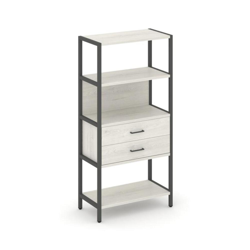 Односекционный стеллаж четырехярусный с ящиками