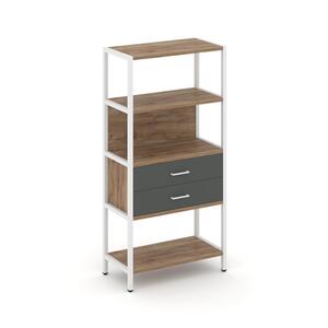 Односекционный стеллаж четырехярусный с ящиками