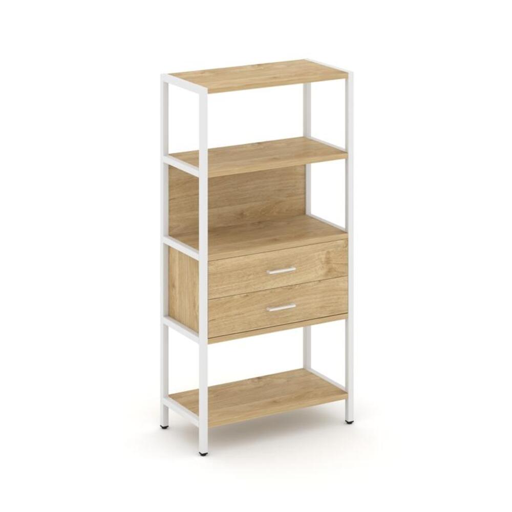 Односекционный стеллаж четырехярусный с ящиками