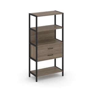 Односекционный стеллаж четырехярусный с ящиками