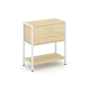 Односекционный стеллаж двухярусный с ящиками