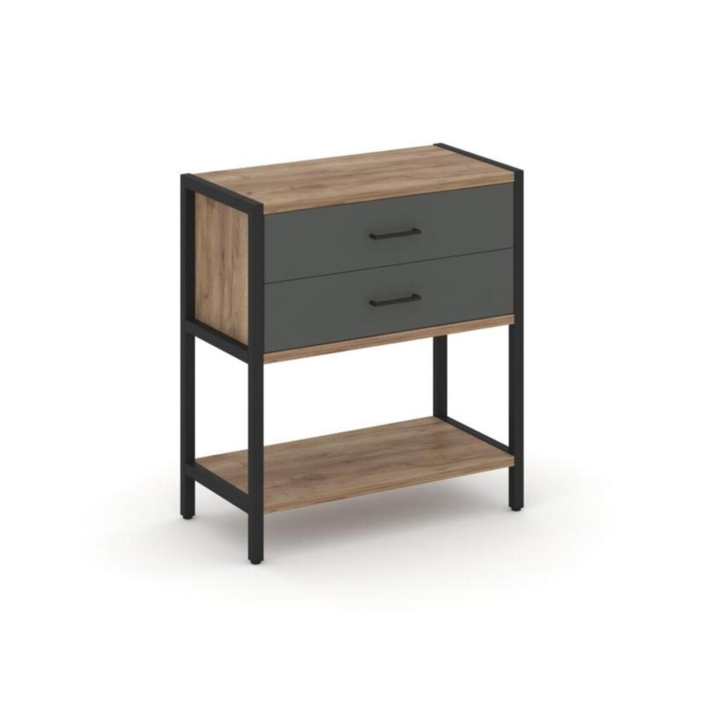 Односекционный стеллаж двухярусный с ящиками