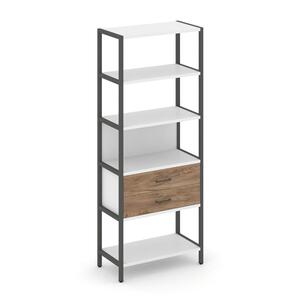 Односекционный стеллаж пятиярусный с ящиками