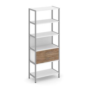 Односекционный стеллаж пятиярусный с ящиками