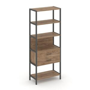 Односекционный стеллаж пятиярусный с ящиками