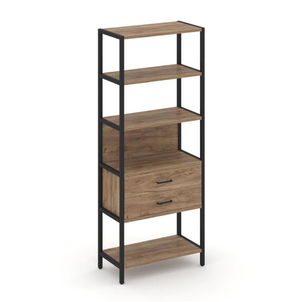 Односекционный стеллаж пятиярусный с ящиками