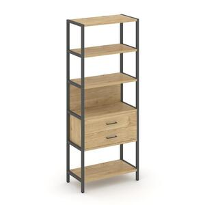Односекционный стеллаж пятиярусный с ящиками