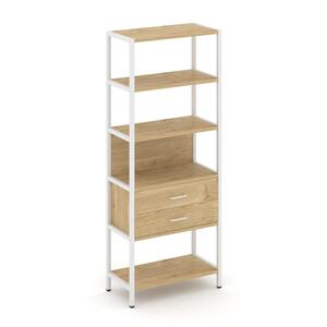 Односекционный стеллаж пятиярусный с ящиками