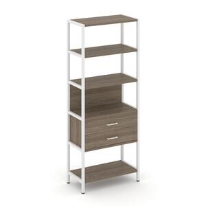 Односекционный стеллаж пятиярусный с ящиками